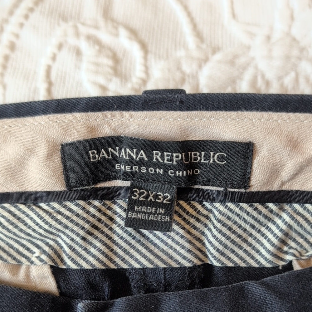 Banana Republic Emerson Chino, Navy 32x32, Straight Leg